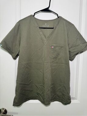 Mediclo Womens Sal Essential Scrub Top Olive (L)